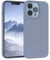 EAZY CASE Premium Silikon Handyhülle kompatibel mit iPhone 13 Pro, Slimcover mit Kameraschutz und Innenfutter, Silikonhülle, Schutzhülle, Bumper, Handy Case, Hülle, Softcase, Stahl Blau