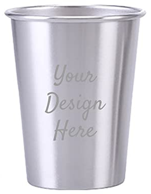 Muka Tasse personnalisée en acier inoxydable de 355 ml, Gobelets en métal incassables personnalisés Bicchieri acciaio personalizato- Argenté