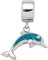 DUR Einzel Charm-Anhänger Delfin für Damen aus 925er Sterling-Silber mit Steinsand in der Farbe Silber und Blau, Maße: 1,73x16 cm, F286