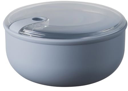 OMADA Design - Contenitore ermetico per alimenti rotondo da 1,8 L, porta pranzo con coperchio trasparente - Made in Italy - Linea Pull Box