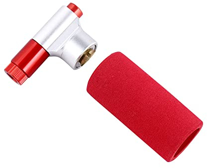CO2 Bike Inflator Pump, Lightweight Bicycle Tyre Pump with Insulation Foam Sleeve for Road & Mountain Bikes, Presta and Schrader Valve Compatible (Not Included CO2 Cartridges)