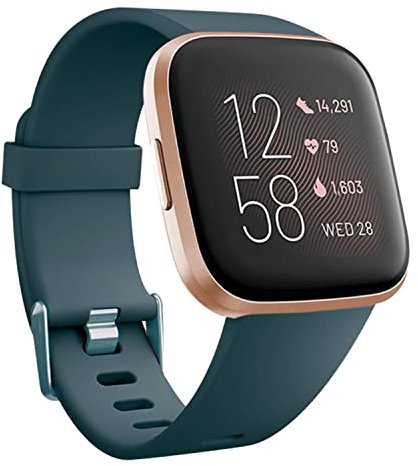 honecumi Armband Kompatibel mit Fitbit Versa 2/Versa Smart Watch Ersatz Armbänder Band für Damen Herren, Versa 2 Silikon Strap Buntes Klassisch Verstellbares Sport Band Zubehör - Groß,Dunkelgrün