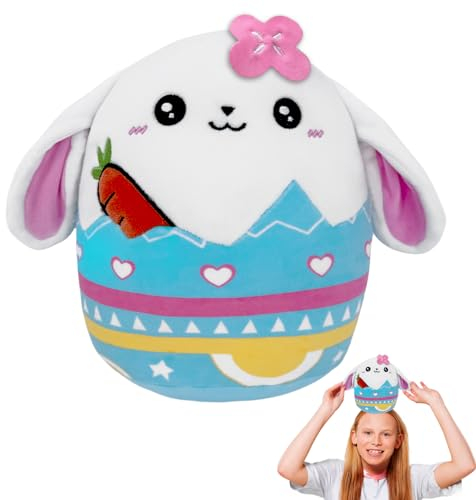 POPOYU 20cm Ostern Plüsch Bunny Kissen,Ostereier mit Plüschtieren,Osterhase Kuscheltier,Ostern Kuscheltier Osterhase Stofftier,Osterhase Plüsch für Kinder Ostern Geburtstagsgeschenke Weiches Bett Deko