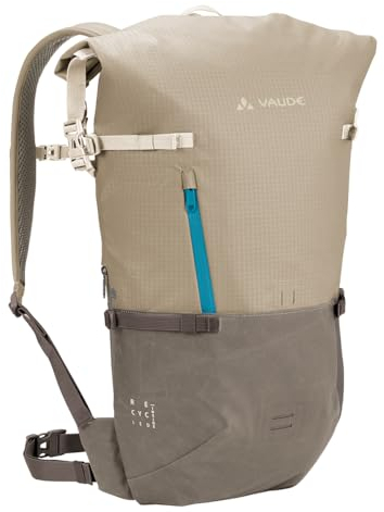 VAUDE Cityrucksack CityGo II 23 Liter Beige, wasserdichter Rucksack Damen & Herren, leichter Daypack für Städtetrips mit Laptop-Fach, Rolltop Rucksack ideal für den urbanen Alltag