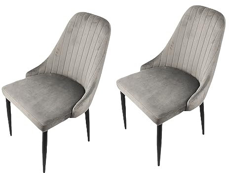 Megaa store Esszimmerstühle, Modernen Esszimmerstühlen Skandinavisches Retro-Design l Eleganter Küchenstuhl für Esstisch oder Wohnzimmer (Silver, 2)