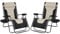 SG Traders Zero Gravity Chair - Reclining Outdoor Sun Lounger, Relaxer Chair for Patio Decking Gardens Camping Folding Chairs with Cup Holder and Adjustable Headrest Sunlounger (Pack 2 - Black Cream)