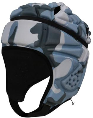 Perfeclan Rugby Helm Kinder, Gepolsterte Kopfbedeckung Rugby Helm Fußball Scrum Cap, Ultraleichter Rugby Kopfschutz Fußball Kopfbedeckung, Bunte Tarnung-42cm