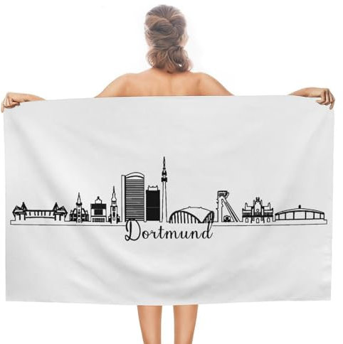 Deutschland Dortmund Strandtücher, weich, 78,9 x 130,9 cm, sandfrei, Baumwolle, Roadtrips, Strandkreuzfahrten, Badezimmer, Handtücher, motivierend, Staatsstolz, patriotisches Badetuch, Mädchenausflug,