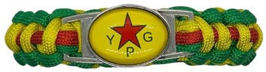 Generisch Rojava YPG, YPJ Kurdistan Flagge, Kurdische Fahne, Leder, schwarz, Traditionell, Patriotisch (YPG)