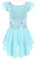 Arshiner Kinder Ballettkleidung Mädchen Ballettkleid Kurzarm Balletttrikot Ballettanzug Tanzkleid Tanzbody aus Baumwolle mit Chiffon Rock Tütü Türkis 150/7-8 Jahre