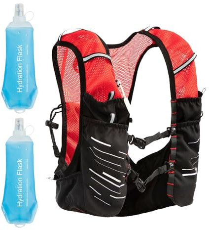Sharplace Gilet d'hydratation avec 2 vessies d'eau, Sac d'eau Courante, Sac d'hydratation réglable, Gilet de Course pour l'entraînement en Plein air, Gilet avec vessie de 500 ML