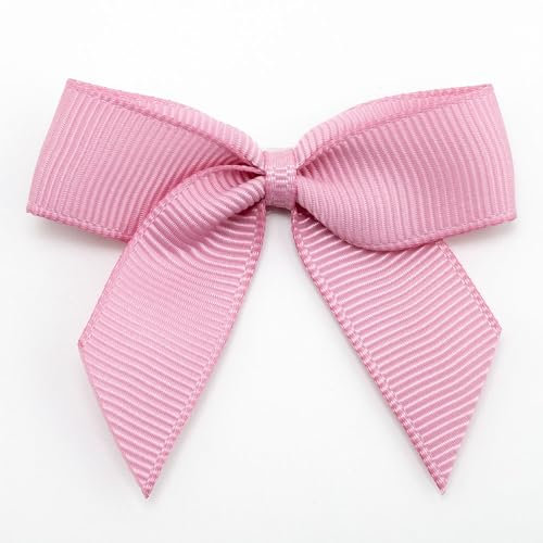 Italian Options Small Grosgrain Ribbon Bows Self Adhesive Bows for Crafting Gifts Sewing Hair Bow Wedding Stationery Floristry Cakes Crafts Decorations Antique Pink 12 Pack 5cm