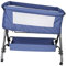 HUOLE Berceau Bébé Pliable 3 en 1, Lit Bebe Cododo avec Matelas, 4 Hauteurs Réglables, Berceaux Inclinable, pour Les Nouveau-nés-104 * 52 * 100-110 cm (4 Niveaux de Hauteur) - Bleu Marine