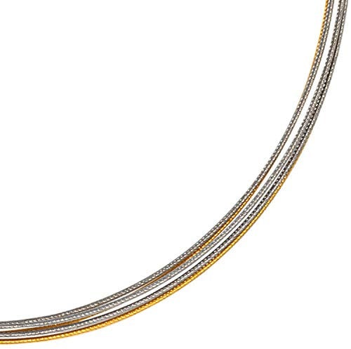 Halsreif Omegareif Halskette Collier Edelstahl 5-reihig bicolor vergoldet 45cm