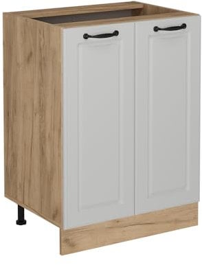 Vicco Küchenunterschrank R-Line, Weiß Landhaus, 60 cm ohne Arbeitsplatte