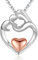 Cadeaux Fete Des Mere, Collier Femme Plaqué Or Rose,Opale Coeur Pendentif, Chaine Argent 925 Bijoux pour Maman, Cadeau Anniversaire Noël Saint Valentin, Mothers Day Gifts Mum