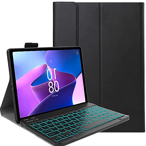FKQLH Custodia con Tastiera per OnePlus Pad 2 Pro 13,2 Pollici, QWERTY Layout 7 Colori Retroilluminata Tastiera Bluetooth Rimovibile per OnePlus Pad 2 Pro 13,2 Pollici, Nero