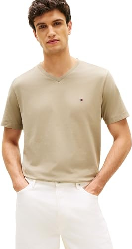 Tommy Hilfiger Herren T-Shirt Kurzarm Essential Tee mit V-Ausschnitt