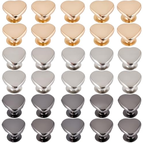 GORGECRAFT 120pz Rivetti Decorativi in Metallo A Forma di Cuore da 12mm 3 Colori Borchie A Vite Rivetti in Ferro Perline Piccole Borchie A Vite per Borse in Pelle Cinture Vestiti Scarpe Borsette
