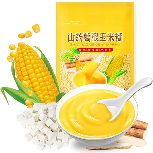 Soupe chinoise à l'igname et au maïs (10 x 50 g) – Bouillie de petit-déjeuner saine et nutritive, emballée individuellement, remplacement instantané pratique, bouillie saine et ingrédient de