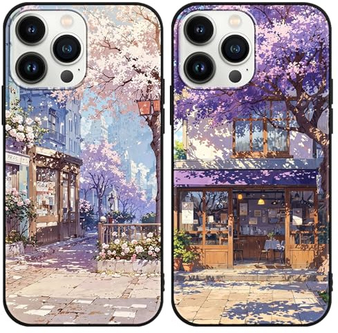 PBNDJVG 2 Pack Phone Case For iPhone 7/iPhone 8/iPhone SE2/3 4.7'', Anime Japanese Style Flower Bookstore Aesthetics Pattern Shockproof Soft Aesthetics Design Protection Cover for Children Boy Girl