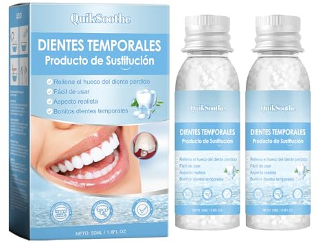 Kit de empastes dentales temporales de 2 piezas, Kit de reparación de relleno dental, perlas de reparación dental para la fijación temporal de empastes de dientes faltantes y rotos