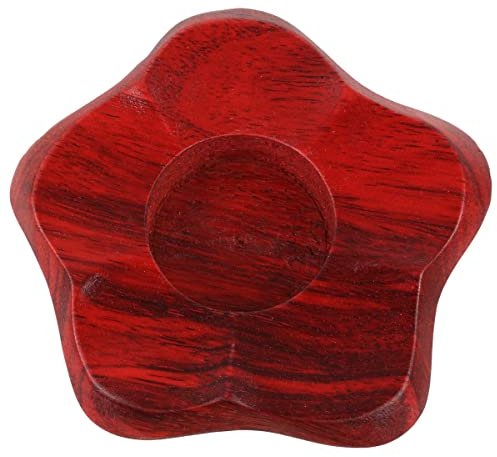 Oriental Galerie Teelichthalter Blume Holz Deko Kerzenhalter Kerzenständer Teelicht Thailand 10 cm Rot