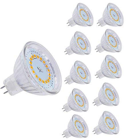 MATMO - Lot de 10 ampoules à LED GU5.3 - MR16 3,5 W - 12 V - 290 lm - Blanc chaud 3 000 K - 120 °, G5.3, 3.50W, 12.00V