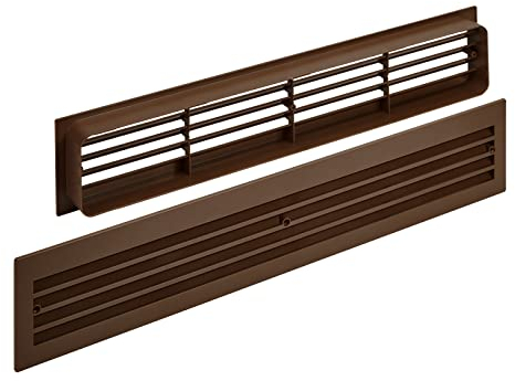 SOTECH Rejilla de ventilación BRISE 457 x 92 x 17 mm marrón doble cara transparente perforación ranurada rejilla de ventilación