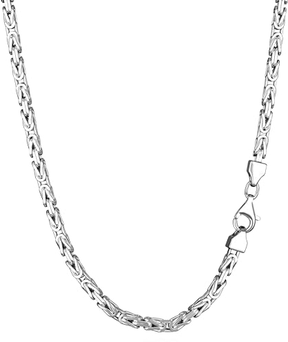 NKlaus Königskette 3,1mm Silberkette 925 Sterlingsilber Königs diamantiert Armband massiv Herren 19cm 3421