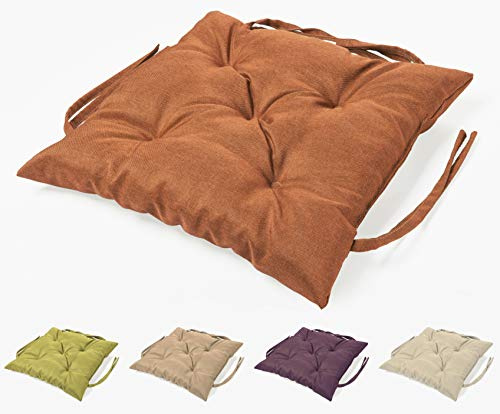 sunnypillow Stuhlkissen Outdoor, Indoor - 60 x 60 x 12 cm - Auflage für Stühle, Bänke in Haus und Garten - Sitzkissen für Paletten - Stuhlauflage, Gartenkissen für Gartenmöbel - Kissen Orange