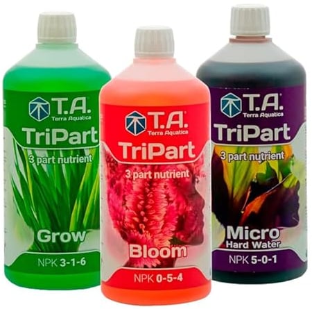 GHE TRI-Part Flora Series Pack Dünger Grow Micro HW Bloom Set Senua General Hard-Water Europe Hydroponics TA T.A. Flora-Gro (Hartes Wasser)