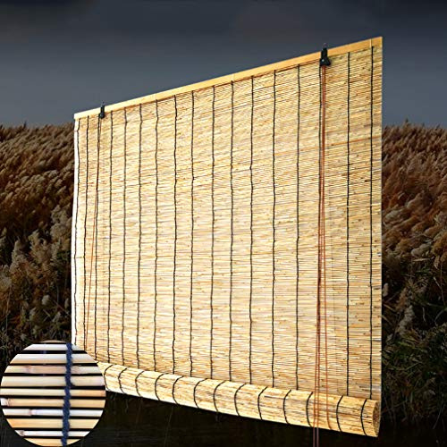 Geovne Bamboo Roll Up Window Natural,Reed Curtain,Sunscreen Roller Shades,Indoor and Outdoor Use Customizable Size,Decorative Blinds (100x180cm/39x71in)