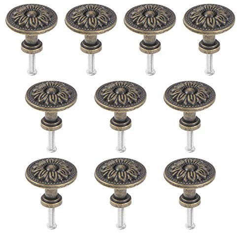 Schrankknöpfe Vintage knöpfe für schrank kommode Bronze, Vintage-Stil für Küchenschrank, Schublade, Retro Schrankgriffe Möbelknöpfe 10 Stück (31mm)