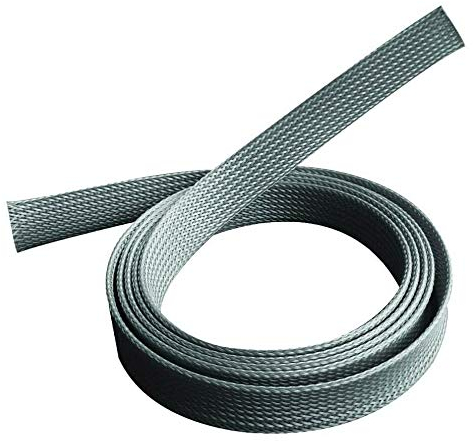 Flexibler Kabelschlauch Kabelkanal Gewebeschlauch, Ø 20mm, 1,80m, grau