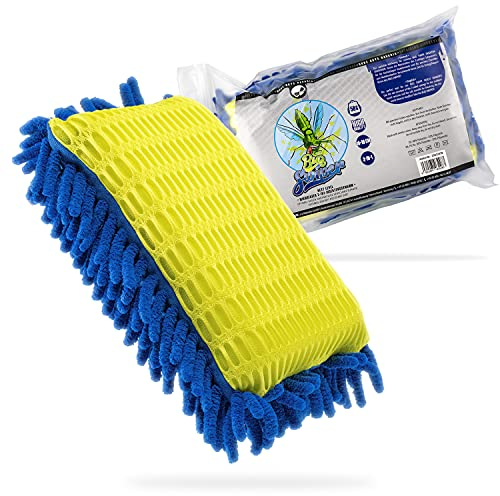 Nuke Guys - Bug Swiper - 2 in 1 Insektenschwamm Wasch Pad - Waschschwamm für eine professionelle Autowäsche - Premium Microfaser für die Autopflege