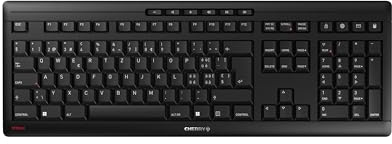 CHERRY STREAM KEYBOARD WIRELESS, Kabellose Tastatur, Schweizer Layout (QWERTZ), 2,4 GHz Funk, Leise Tasten, Flaches Design, Batteriebetrieben, Schwarz