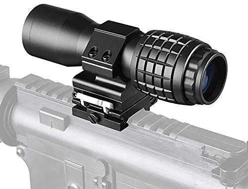ACEXIER Rotpunktvisier 5X Lupe Quick Flip-Scope Flip-to-Side-Montage passend für 20mm W.eaver Mount