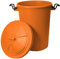 TENLITE 50L Large Heavy Duty Plastic Bin Dustbin Storage Unit with Locking Lid for Home Garden Rubbish Waste Animal Feed (Orange)