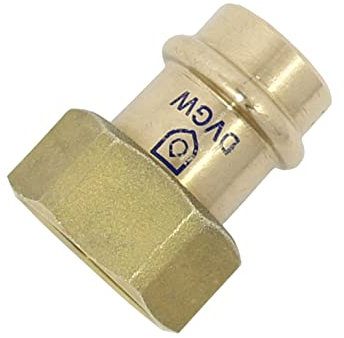 Halbe Verschraubung IG 18 mm x 3/4 aus Rotguss - Pressfittinge Pressanschluss b-press DVGW V Contur