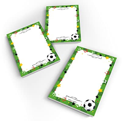 Junapack 12 Mini-Notizblöcke Fussball Fußball Mitgebsel für Kindergeburtstag Gastgeschenke für Jungen/ A7-Format