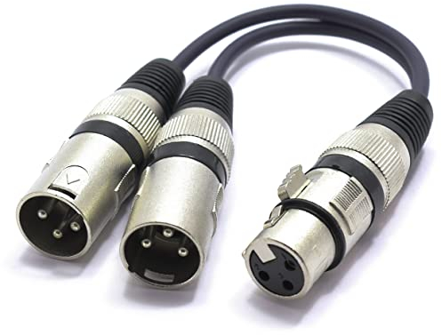 VITALCO XLR Hembra a 2x XLR Macho Adaptador Y-Splitter Divisor de Audio Cable de Micrófono