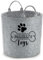Daytripper Personalised Toy Box For Dogs Paw Print Custom Name Bone Storage Basket Pet Toybox Chest Trug Gift For Dog Owners Puppies Toys Pets Multi Purpose Puppy Accessories (MEDIUM, GREY)