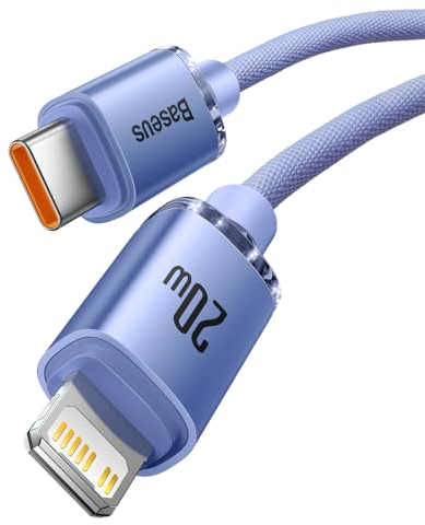 Baseus Crystal Shine Series - USB-C auf Lightning Kabel für Apple iPhone, Power Delivery 20W, 2m, Lila