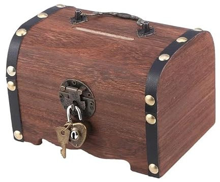 Yulakes Commode en Bois pour Tirelire avec Cadenas, Style Rétro (S)