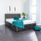SANA SLEEP Ottoman Bed Frame - Fabric Storage Double Bed - Bed Frames in UK - Gas Lift Bed Base in Small Double King Super King Size - No Mattress (4FT Small Double Grey)