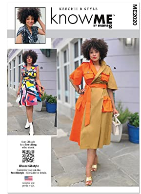 Know ME ME2020 Misses' and Women's Wrap Dress with Belt by Keechii B Style W2 (20W-22W-24W-26W-28W)