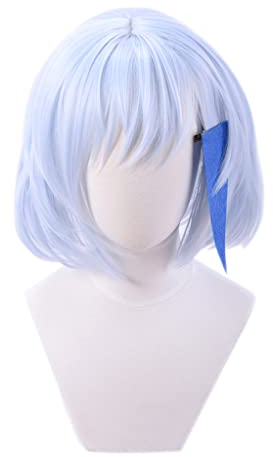 Wig Anime Cosplay Anime-Perücke Khun Aguero Agnes-Perücke, kurze blaue Bob-Perücke, Kostüm-Halloween-Perücke, for Halloween, Kostümparty, Anime-Show, Cosplay-Event, Konzerte