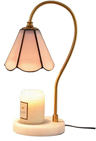 JITEM Candle Warmer Lamp Stained glass melting wax lamp marble aromatherapy lamp bedroom bedside table lamp melting candle lamp fragrance night light for Jar Candle Melting Lamp