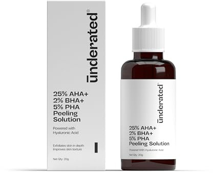 Underated Exfoliating Peeling Solution with 25% AHA, 2% BHA, 5% PHA | Gently Resurfaces & Smoothens Skin Texture | Face Serum for Glowing Skin | 20ml